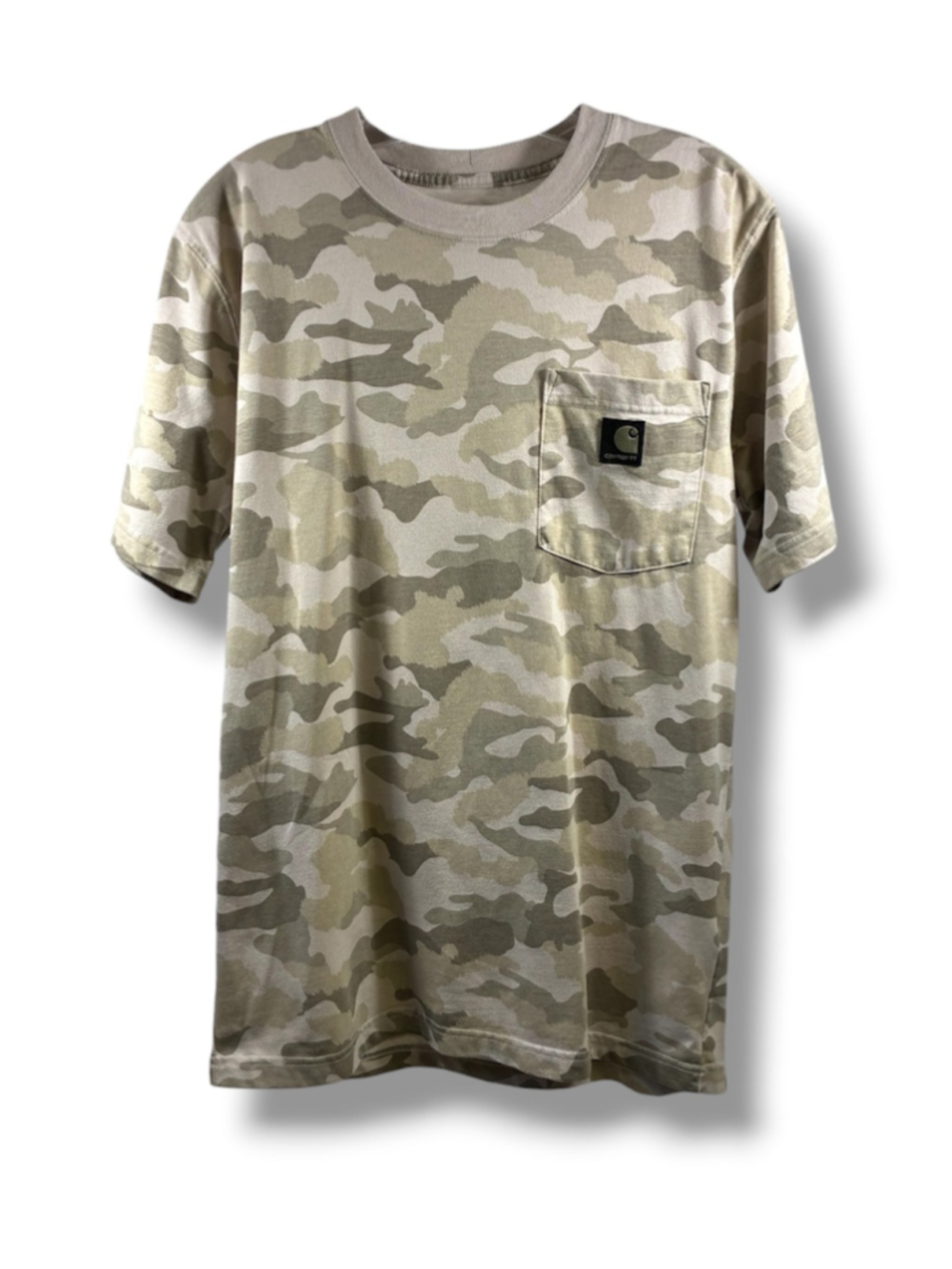 Carhartt Short Sleeve Pocket Tee in Beige Green Camo Size S